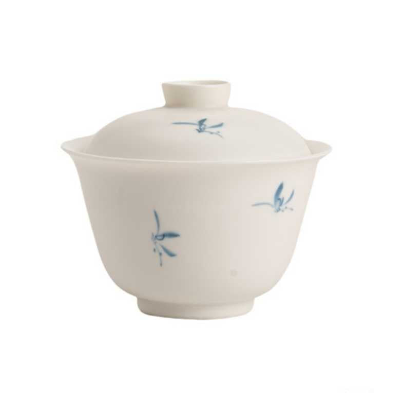 Muxue White | Hand-painted Autumn Water Orchid | Late Spring Gaiwan