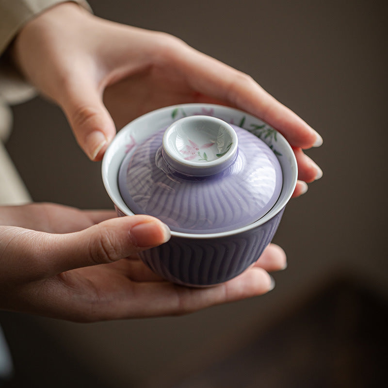 Rose of Sharon purple | Hand-painted Magnolia fragrance | Late Morning Gaiwan