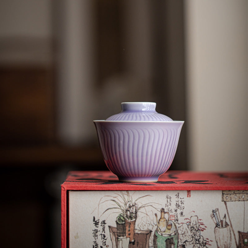 Rose of Sharon purple | Hand-painted Magnolia fragrance | Late Morning Gaiwan