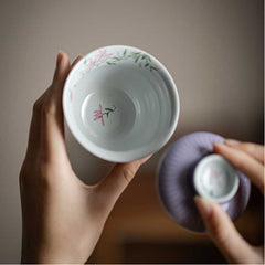 Rose of Sharon purple | Hand-painted Magnolia fragrance | Late Morning Gaiwan