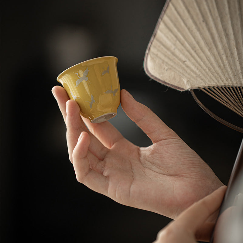 Lemon yellow | Gilded crane | Gentleman-like tea cup