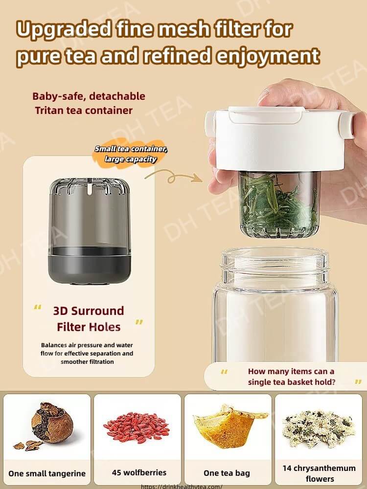 Portable Magnetic Tea-Water Separation Brewing Cup