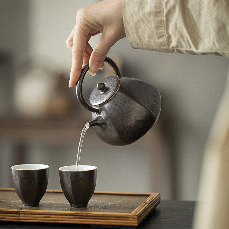 Hand-painted sand-gold glaze | Near Mountain Ti Liang Teapot - DH TEA