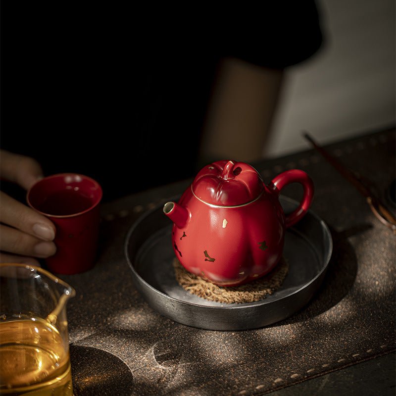 Hawthorn Red | Gold Sprinkles | Pumpkin Teapot - DH TEA