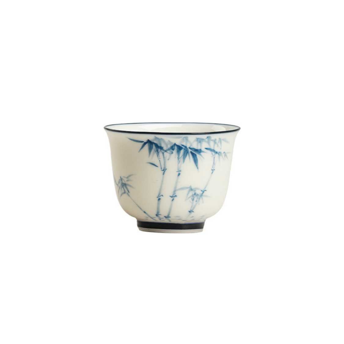 Jade clay | Hand-painted Blue and white bamboo design | Cherishing jade tea cup - DH TEA