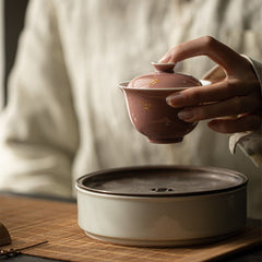 Cowpea red | Gold and silver mixed dance butterfly | Fuling Gaiwan - DH TEA